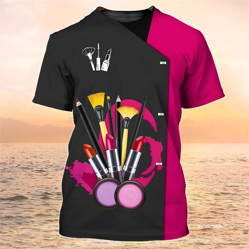 3D Printing Maket - Camiseta extragrande de artista de maquiagem