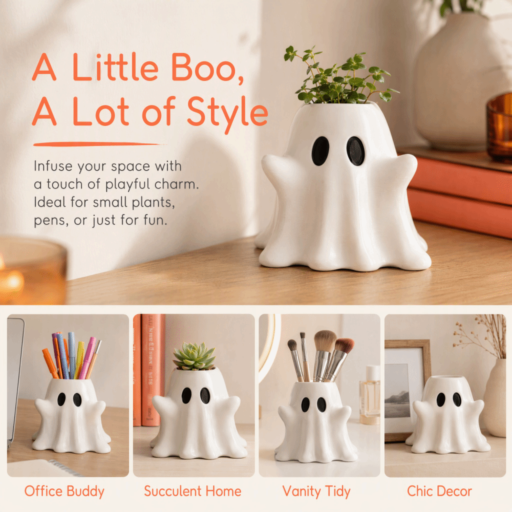 3D Printing Cafe - Vaso Fantasma Branco Impresso em 3D,