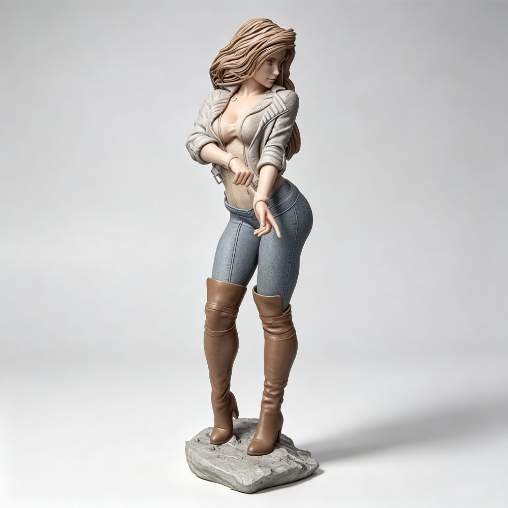 3D Printing And Additive Manufacturing - Personagem feminina realista e elegante em