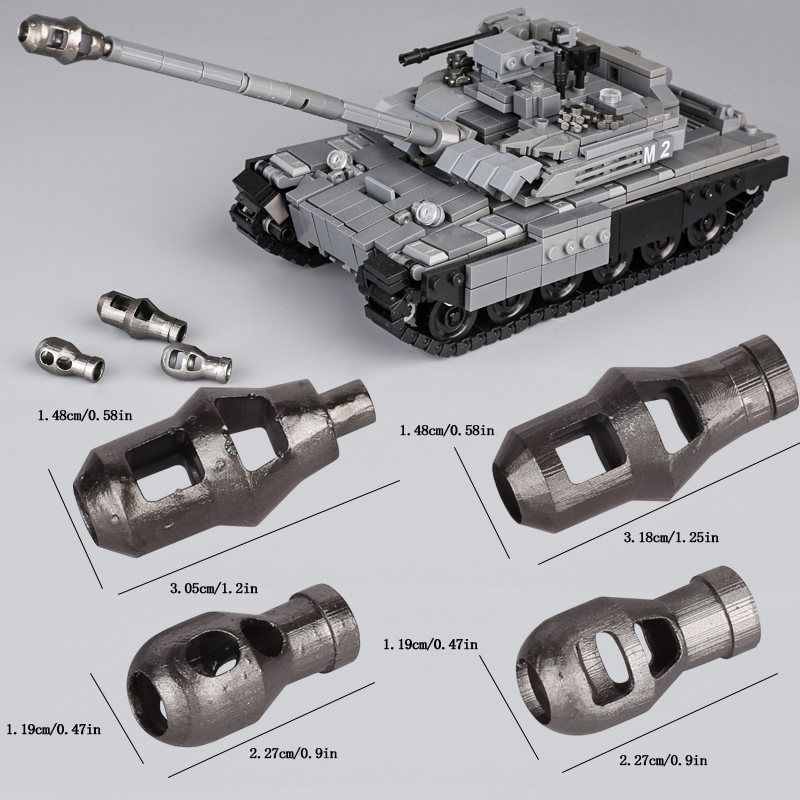 3D Printing Lego Bricks - MOC-Tank Muzzle Brake Building Blocks Kit,