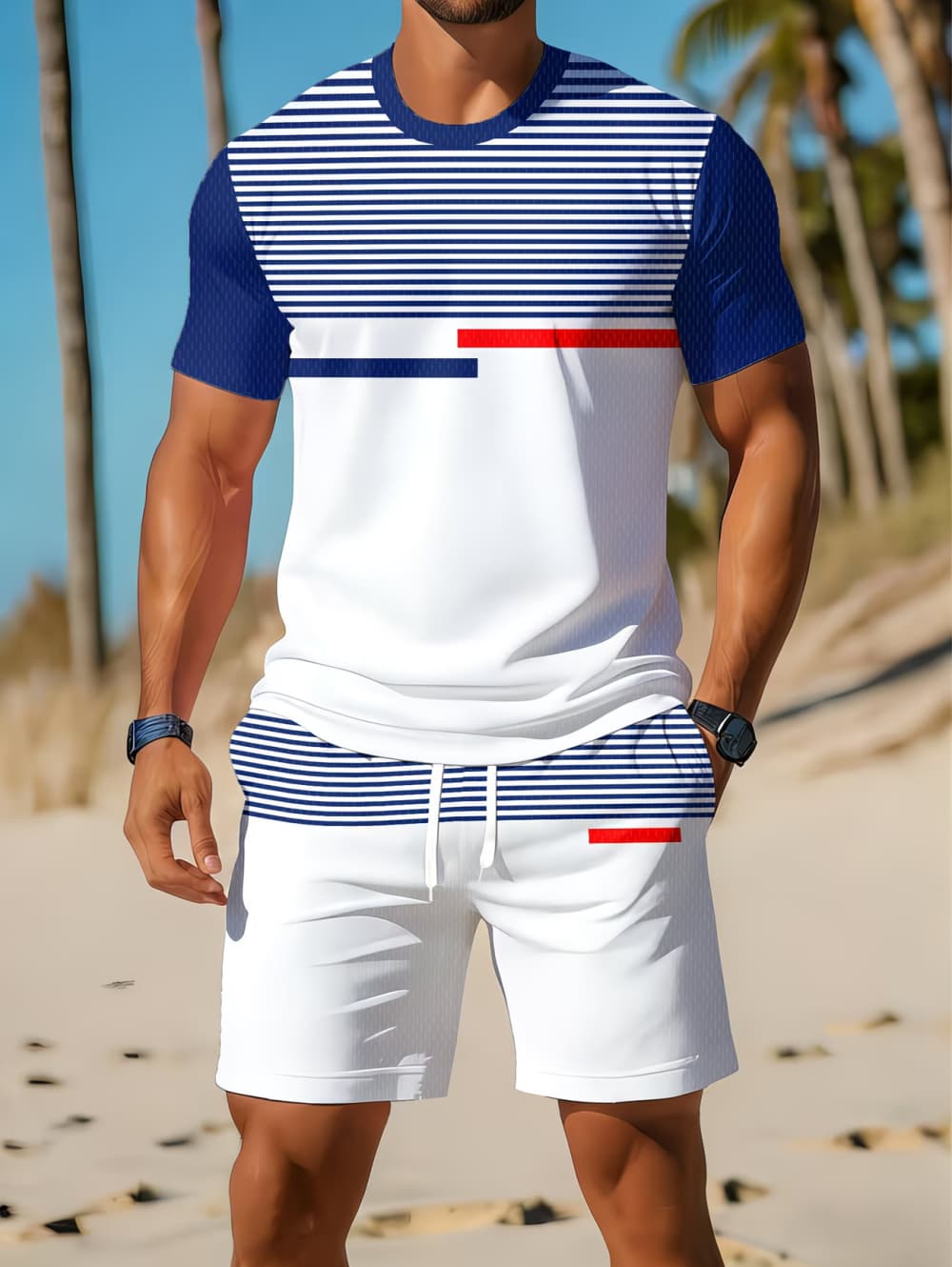3D Printing Kpop - Conjunto Masculino Casual de Verão 2026: