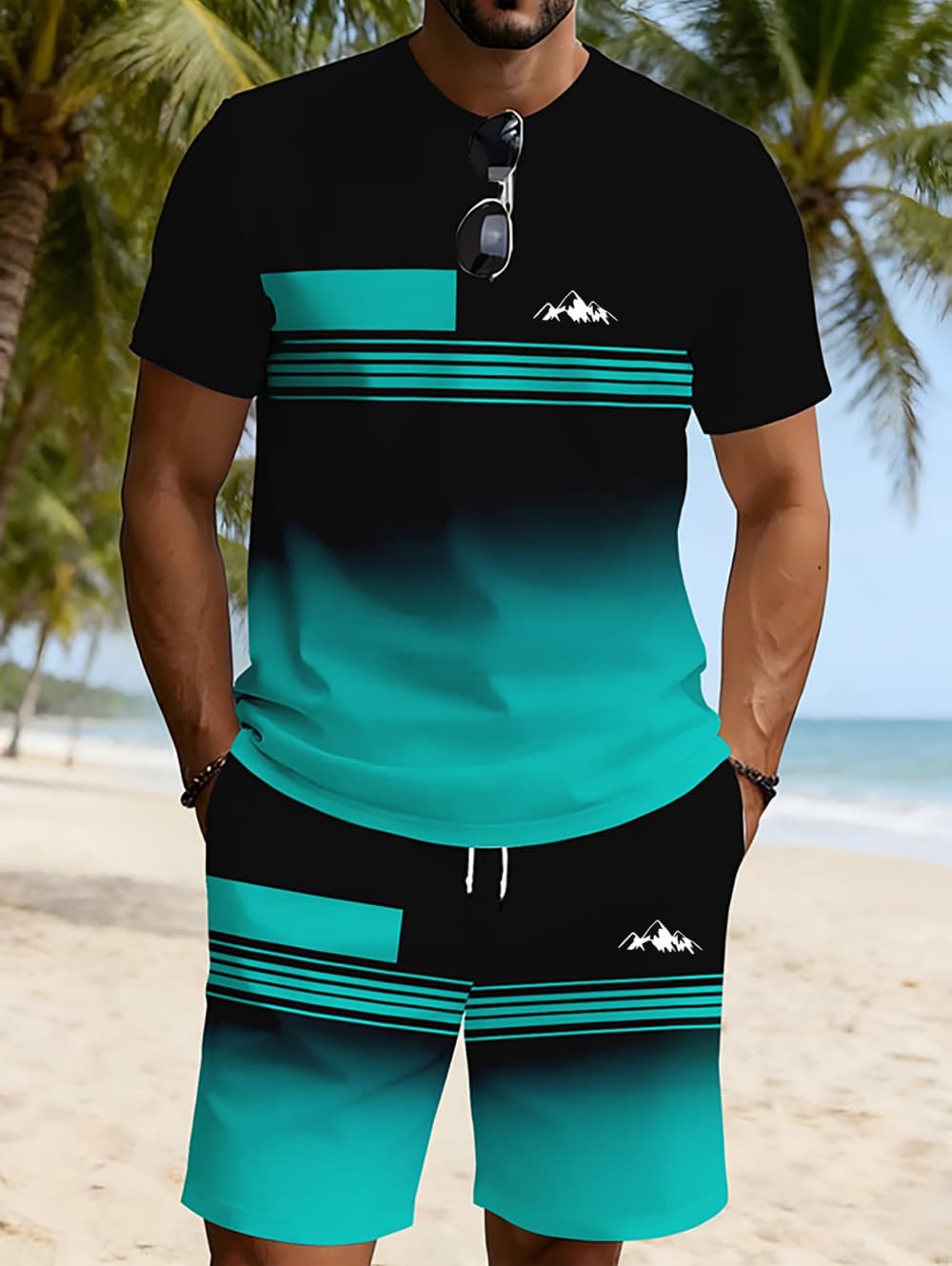 Conjunto Masculino Casual de V - 3D Printing Kpop avaliação e preço