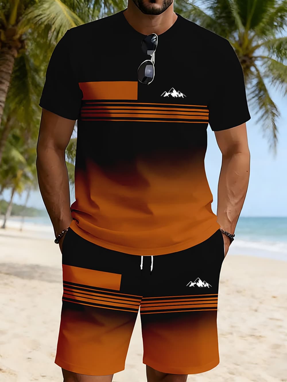 Conjunto Masculino Casual de V - 3D Printing Kpop avaliação e preço
