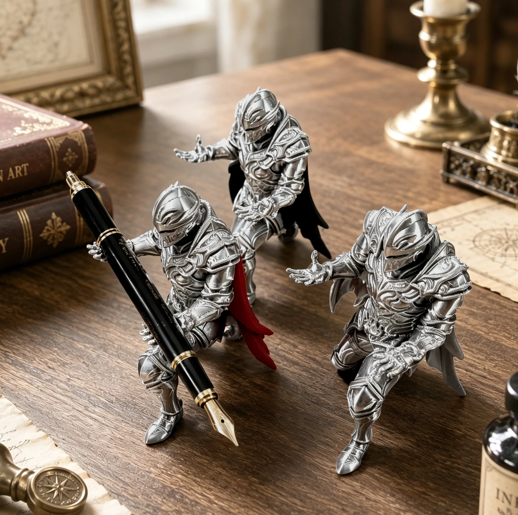 Porta-canetas em 3D do cavalei - 3D Printing Knight Armor avaliação e preço