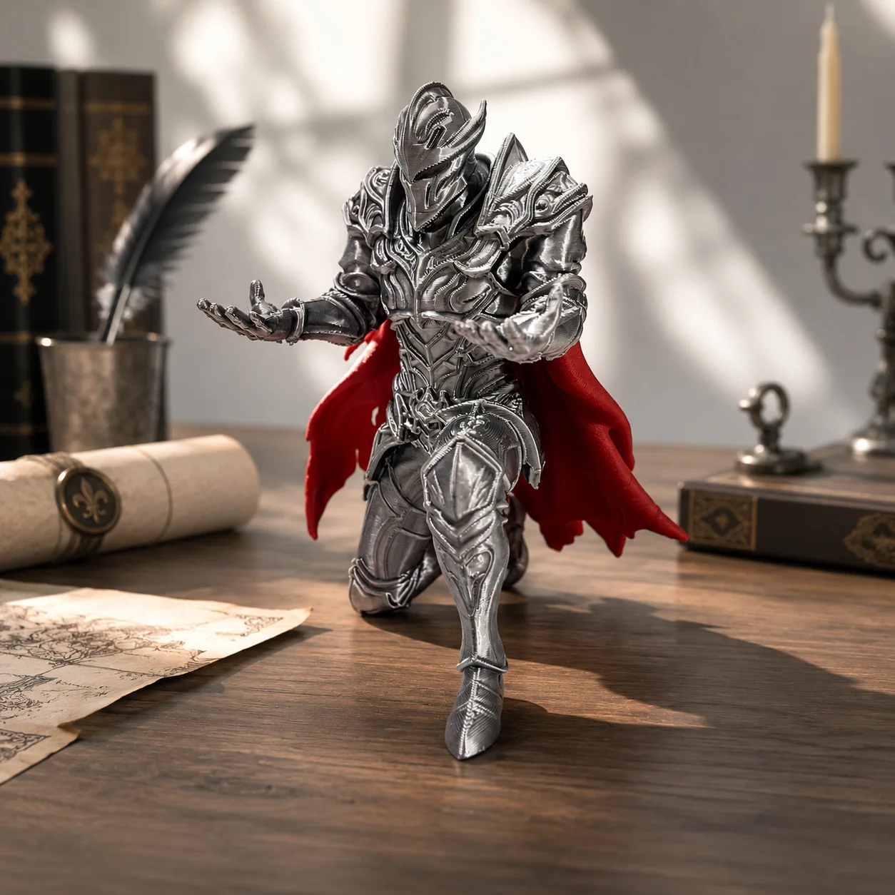 Porta-canetas em 3D do cavalei - 3D Printing Knight Armor avaliação e preço