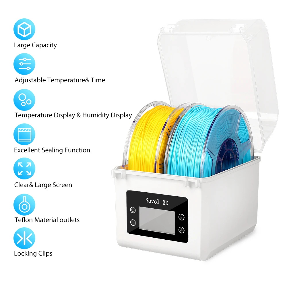Sovol 2 rolos de filamento des - 3D Printing Deck Box avaliação e preço