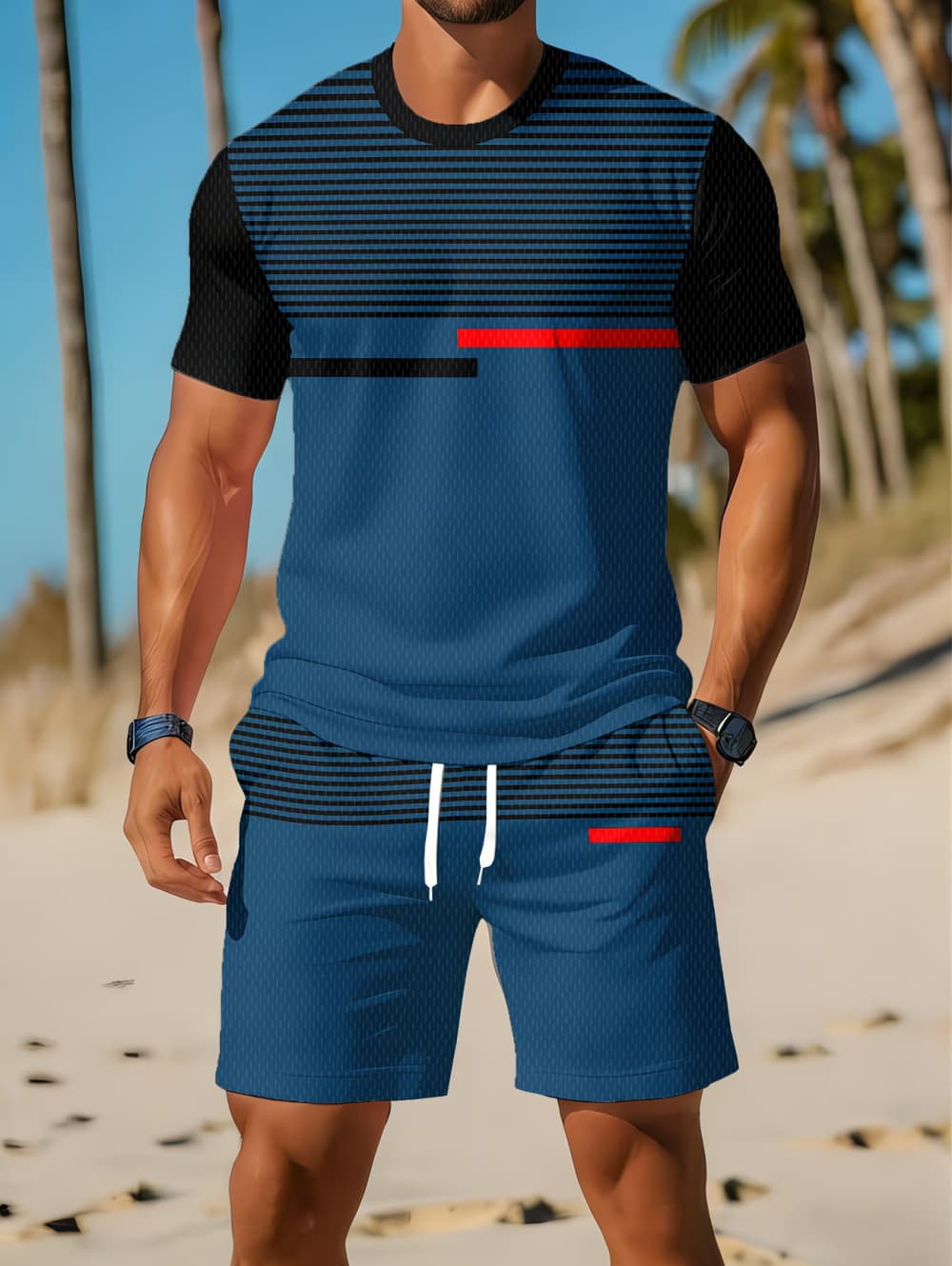 Conjunto Masculino Casual de V - 3D Printing Kpop avaliação e preço