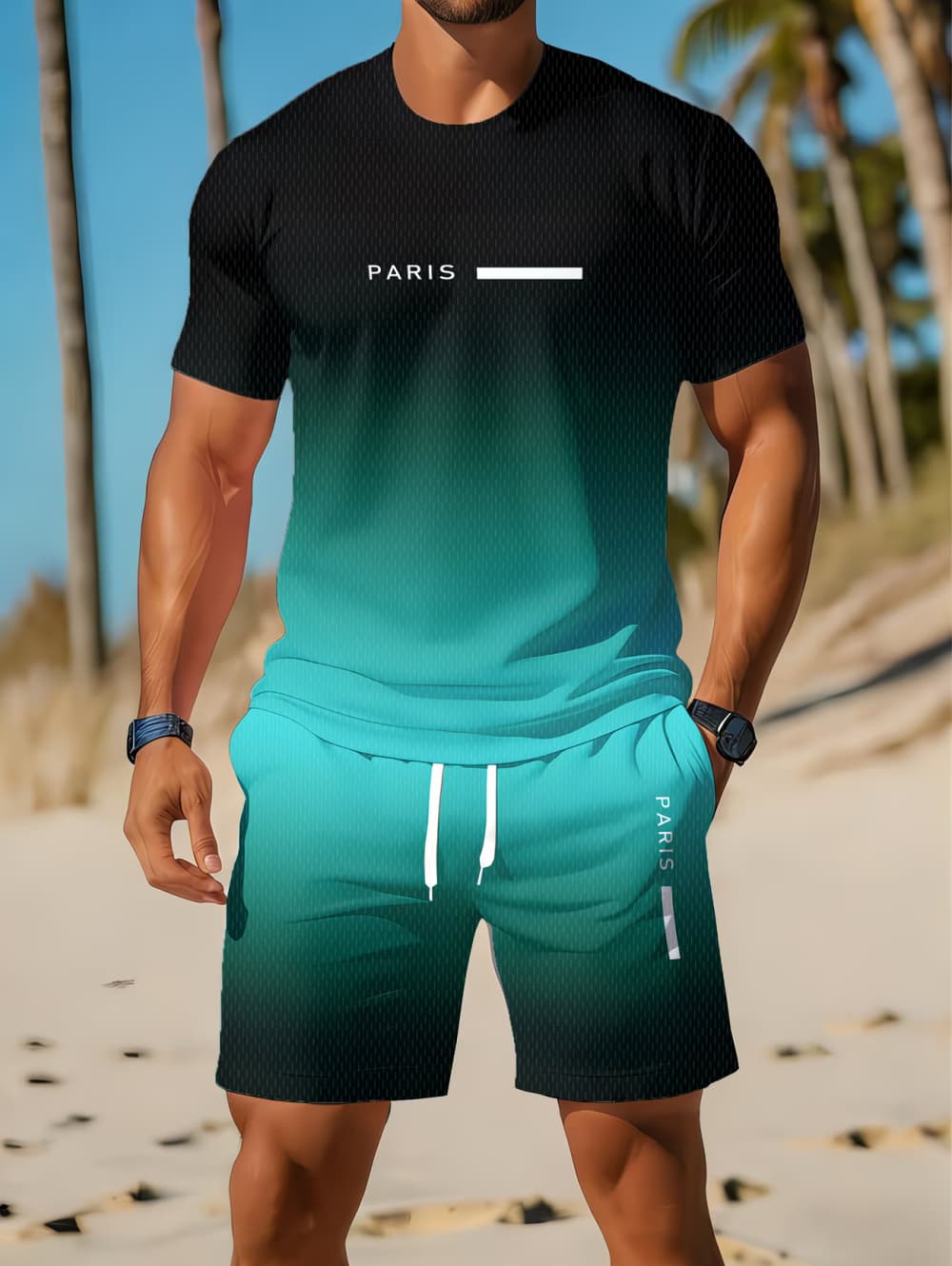 Conjunto Masculino Casual de V - 3D Printing Kpop avaliação e preço